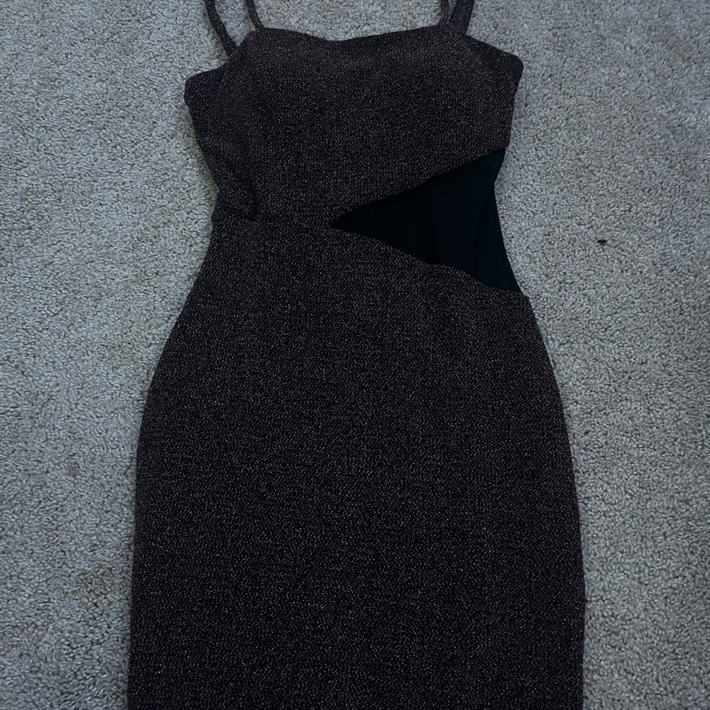 Trixxi Black and Brown Backless Dress